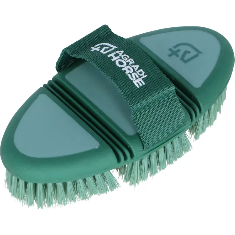Agradi Horse Soft Flex Brush – Equine Hair, Green 1