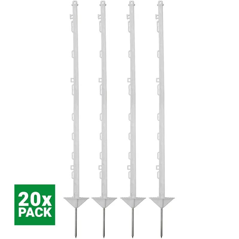 Agradi Power Classic Double Electric Fence Post – 105 Cm, White, Pack Of 20 1