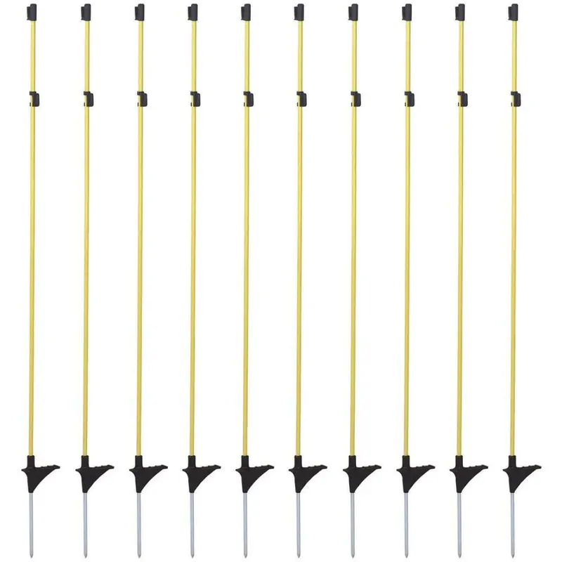 Agradi Yellow Glass-Fiber Pasture Post With Metal Stake & Dual Insulators (10-Pack) 1