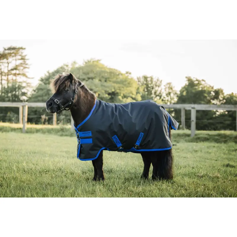 Amigo Ripstop 900D Turnout Sheet For Small Horses – 200G Fill, Black/Classic Blue 1