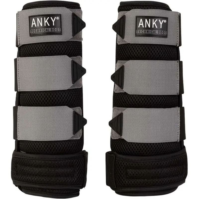 Anky 3D Mesh 3-In-1 Horse Leg Guard In Black And Steel Grey 1