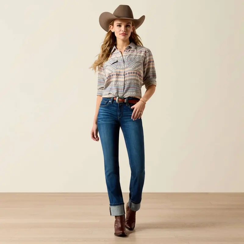 Ariat Arizona Western Blouse For Women – Ombre Blue Southwest 1