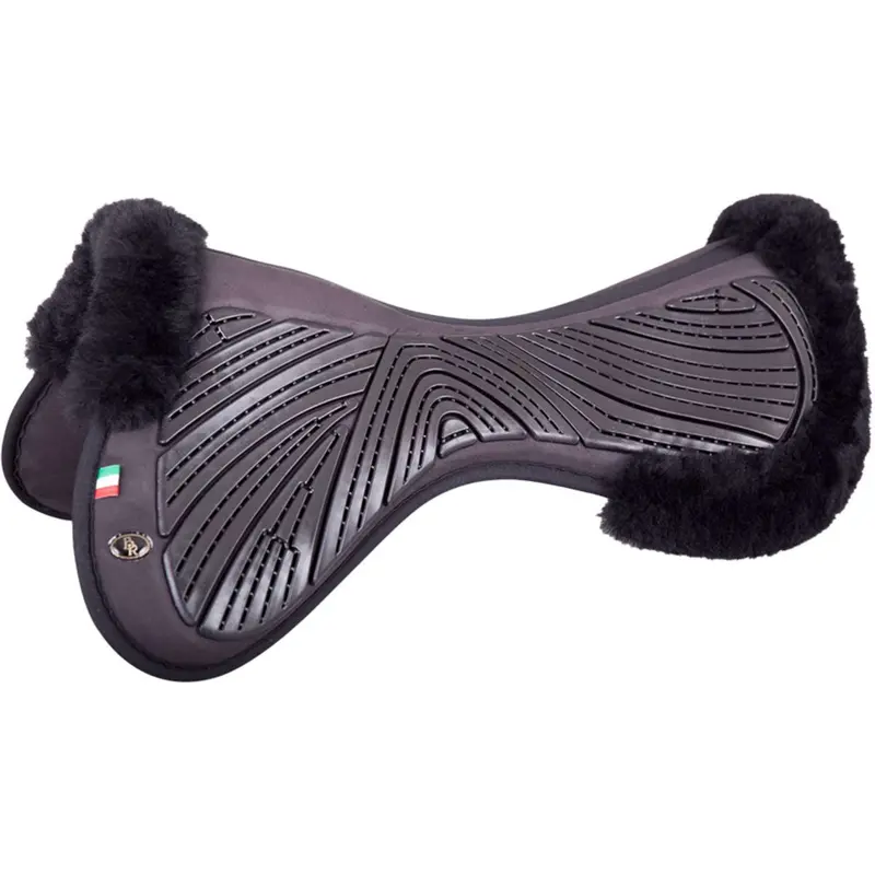 Br Memory Foam & Gel Sheepskin Saddle Pad – Black/Black 1