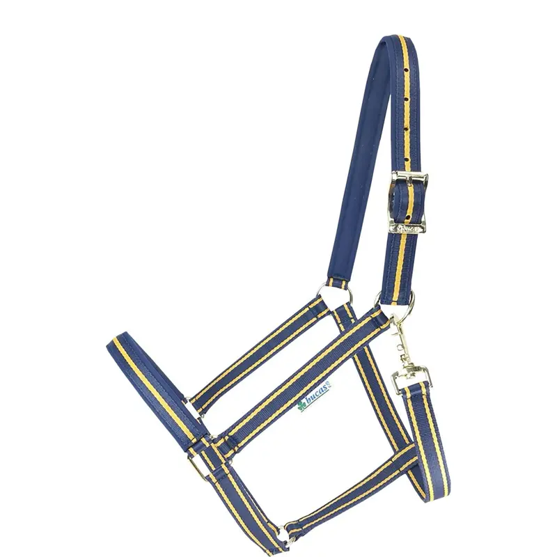 Bucas Dublin Halter – Navy With Gold Accents 1