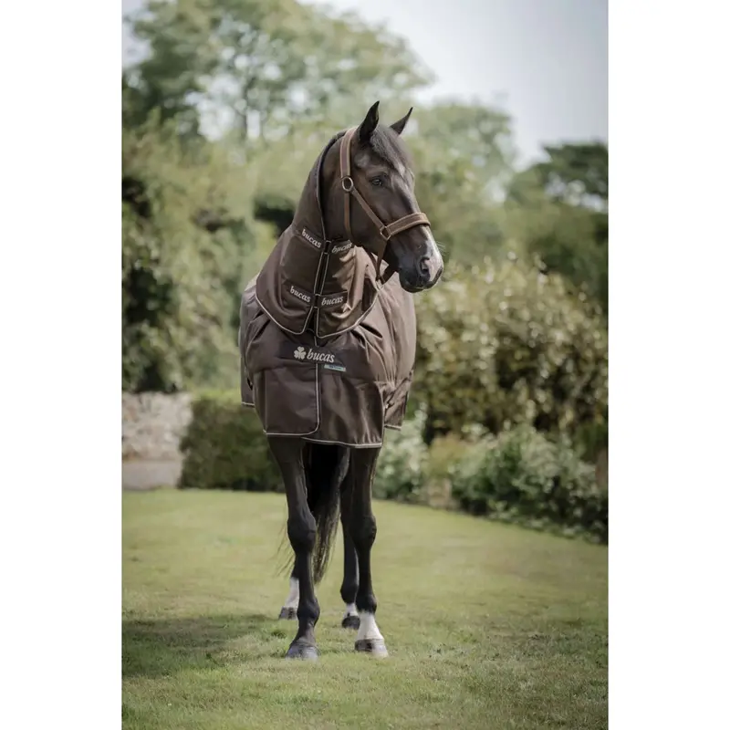 Bucas Irish Turnout Rug With Neck Cover – Espresso, 50G Fill 1