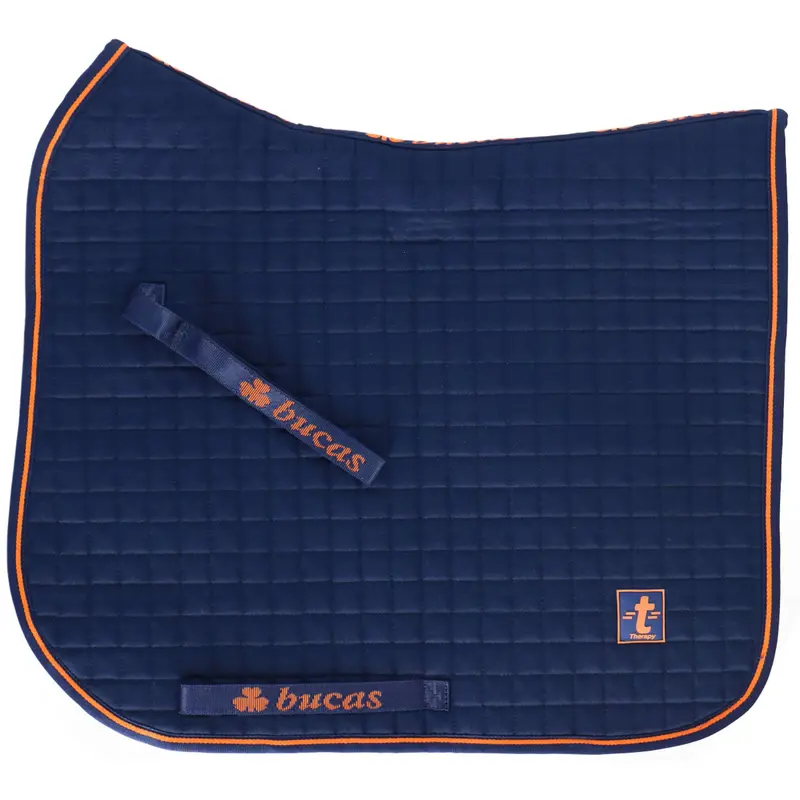 Bucas Therapy Dressage Saddle Pad – Navy And Orange 1