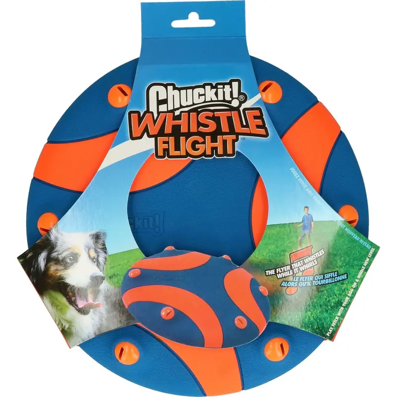 Chuckit Whistle Flight Disc – Orange/Blue 1