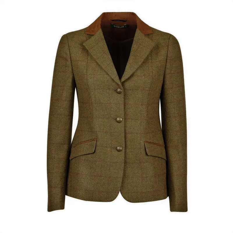 Dublin Albany Tweed Show Jacket With Suede Collar – Brown And Green 1
