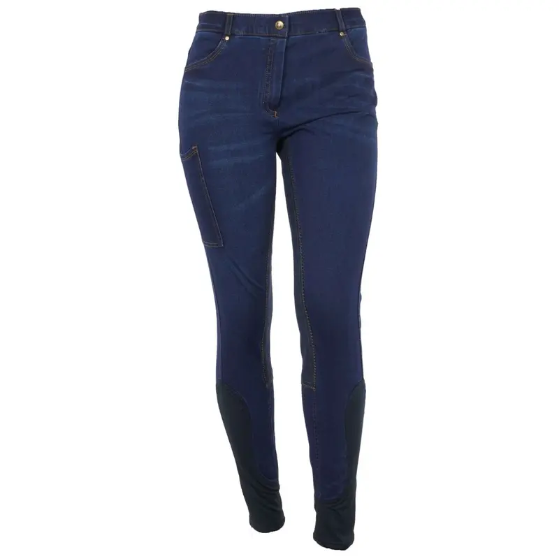 Dublin Shona Full Seat Stretch Jodhpurs – Blue Denim And Navy 1