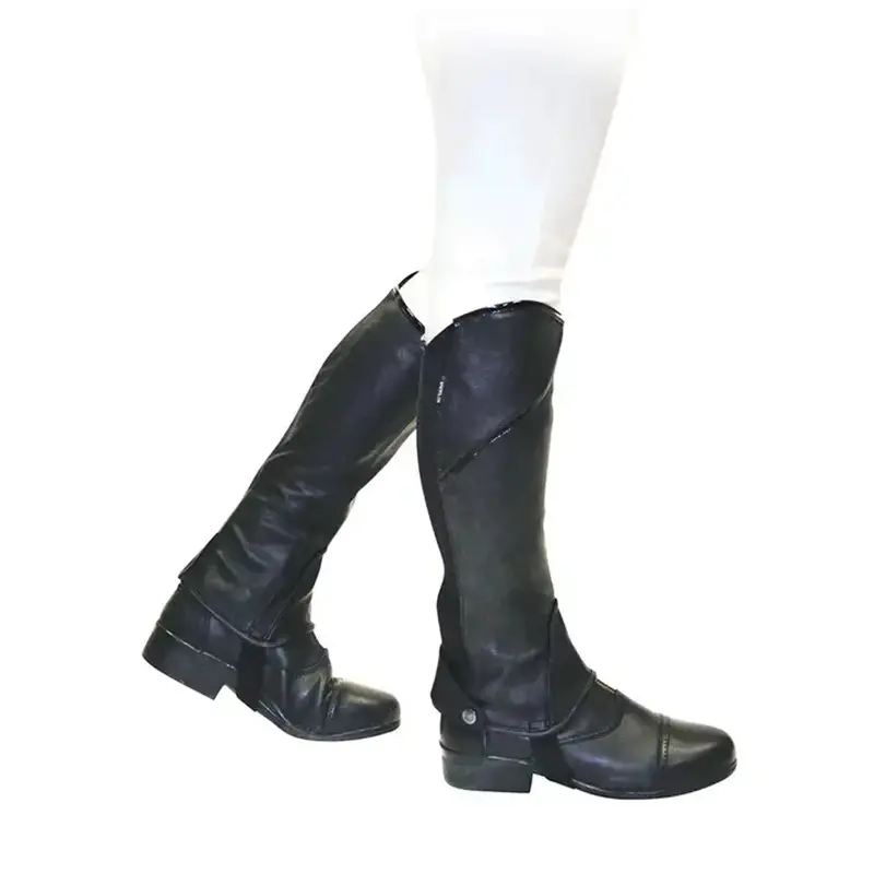 Dublin Stretch Chaps With Patent Leather Piping – Black 1