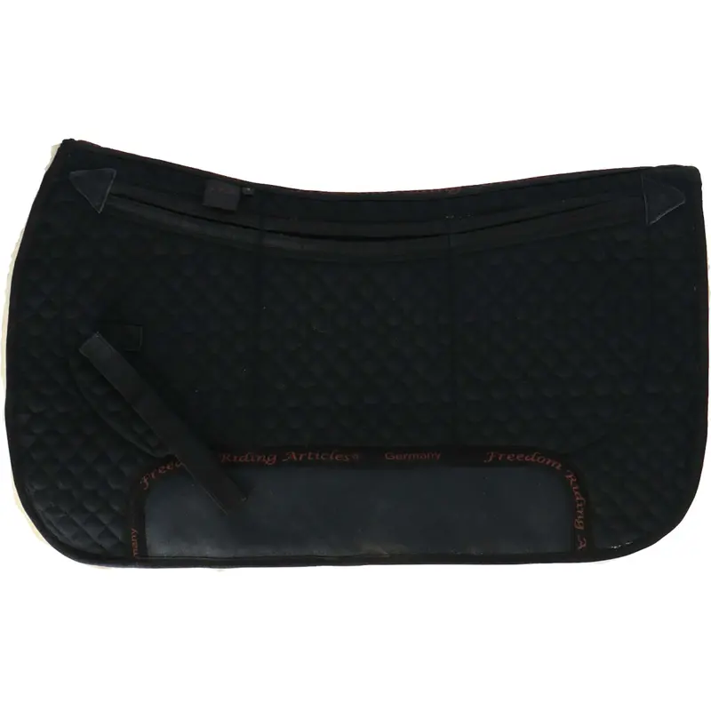 F.R.A. Premium Western Saddle Pad – Triple-Compartment Full Grain Leather, Black/Natural 1