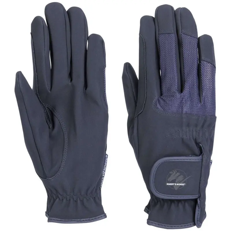 Harry'S Horse Domy Suede-Mesh Riding Gloves – Navy 1