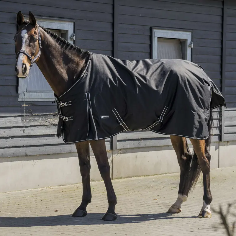 Horka Dime 600D Turnout Blanket – Black, 200G Insulated Horse Rug 1