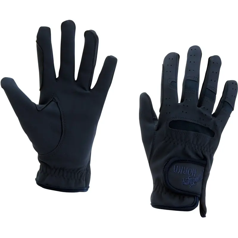 Horka Domy Suede Riding Gloves – Navy Blue Soft Leather Equestrian Gloves 1