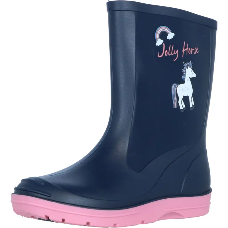Horka Kids Navy Rain Boots – Pvc Waterproof Footwear For Junior Riders 1