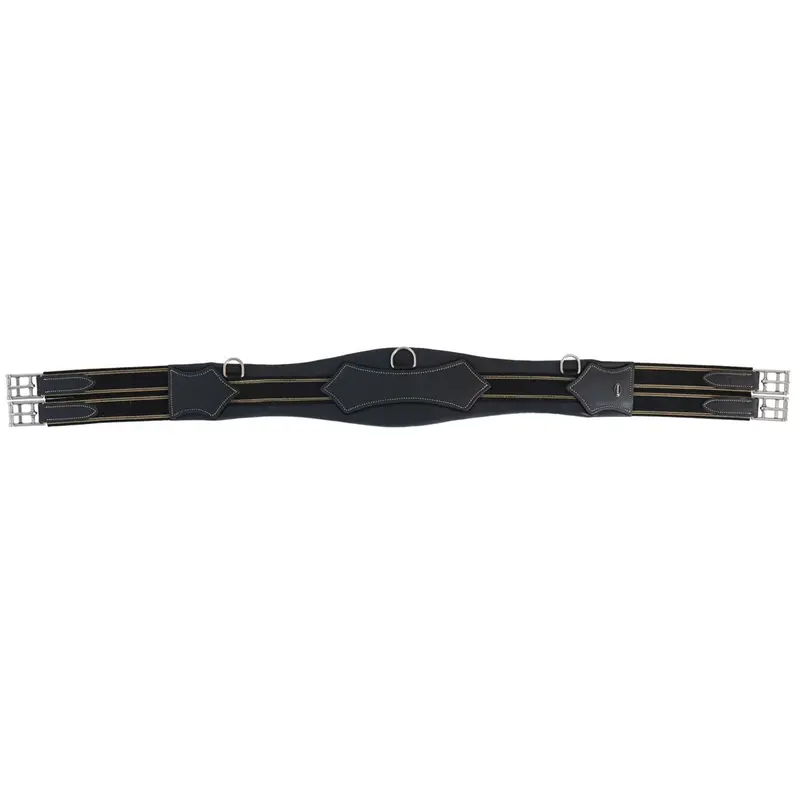 Horka Single-Ply Leather Girth – Black & Silver 1
