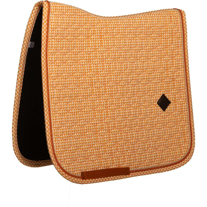 Kentucky Dressage Saddle Pad – Velvet Flags Pattern, Orange 1