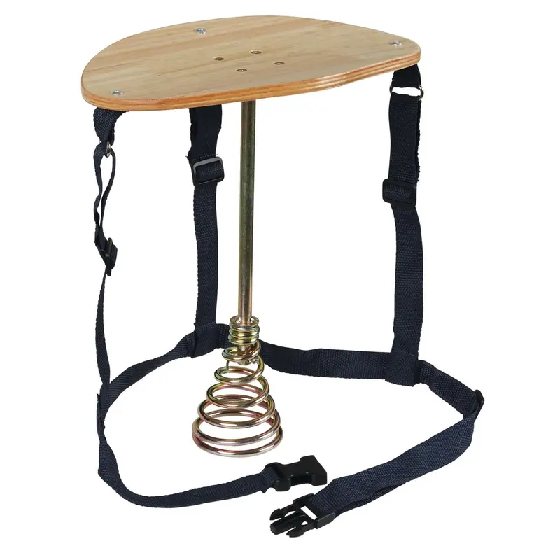Kerbl Milking Stool With Wooden Seat And Spring Suspension 1