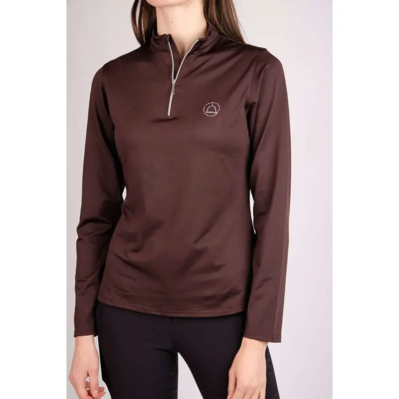 Montar Everly Crystal Logo Long-Sleeve Shirt In Brown 1