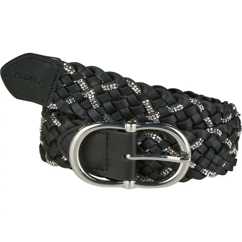Pikeur Braided Reins Set – Black And Silver Ss26 1