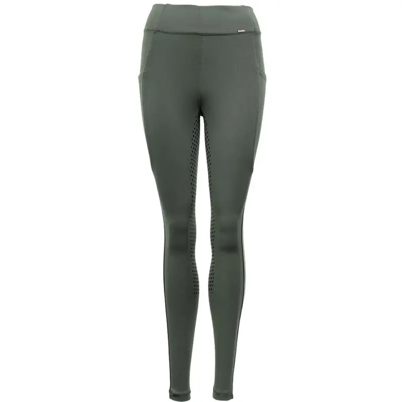 Premiere Bitterroot Riding Tights – Deep Green Silicone Seat 1