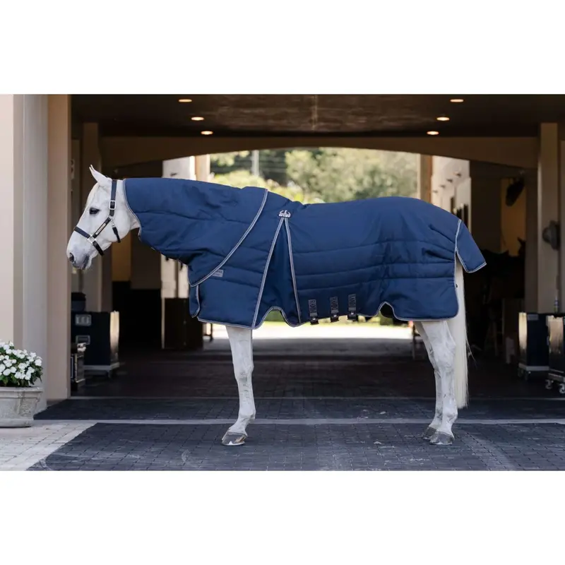 Rambo Optimo Stable Blanket – 400G Fill, Navy/Thunderstorm Grey/Silver 1