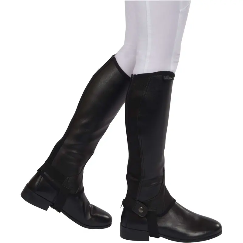 Saxon Equileather Chaps – Black 1
