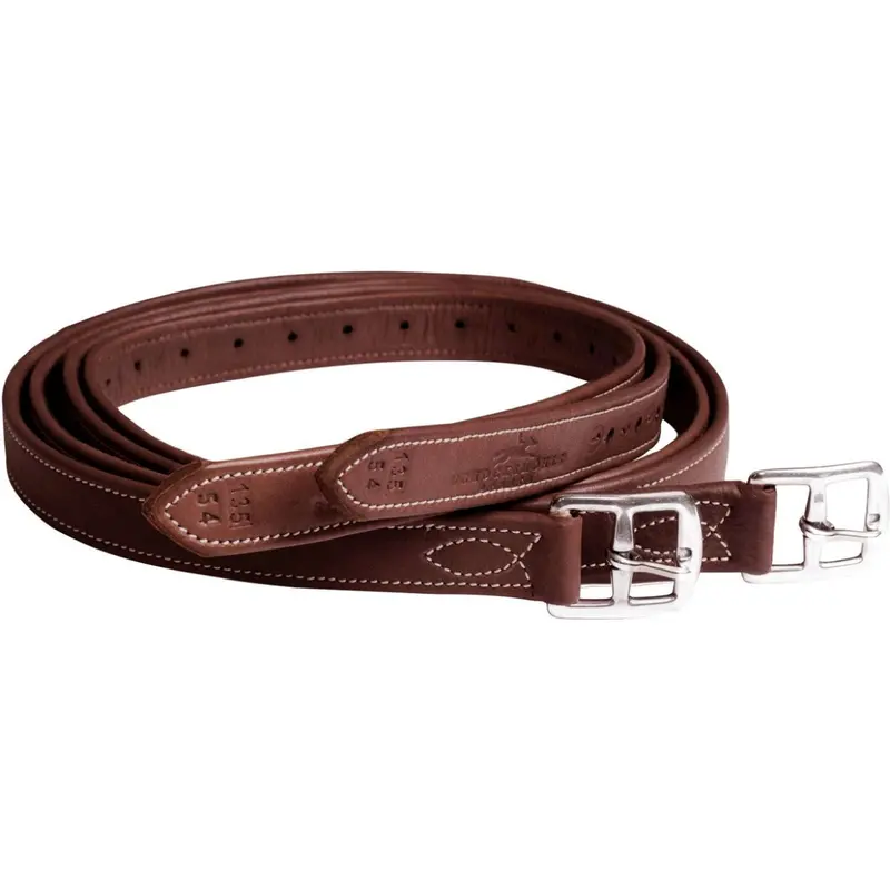 Schockemöhle Chantilly Stirrup Leathers In Royal Blue, Oak & Cream With Silver Fittings 1