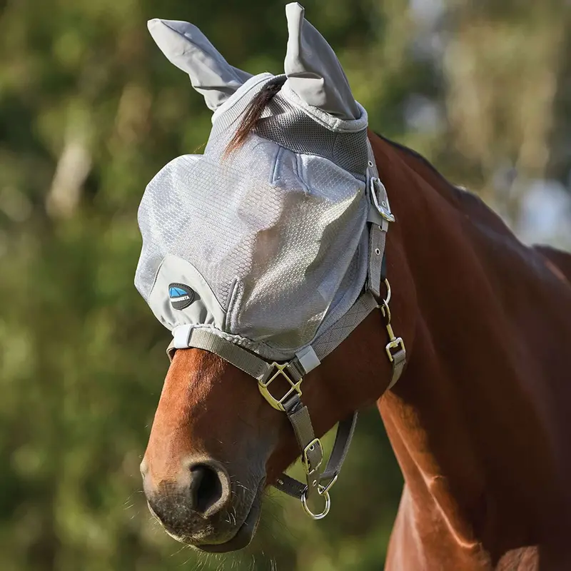 Weatherbeeta Comfitec Hexi Duo Fly Mask With Ears – Silver 1